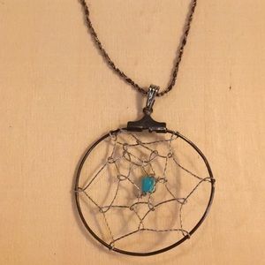 Vintage sterling silver dream catcher necklace